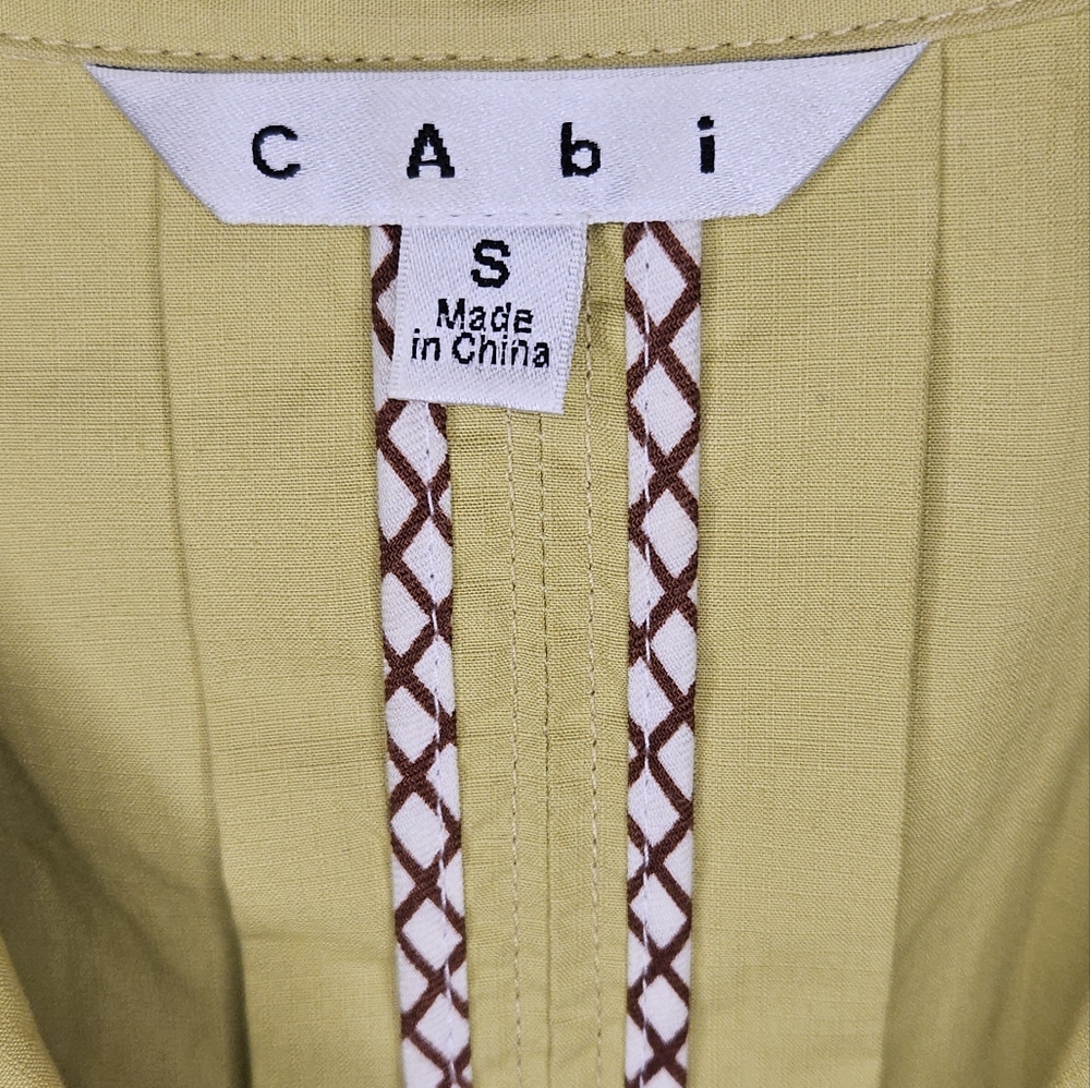 CAbi Safari Trench Dress Jacket Loquat Chartreuse Green Belted Midi - Picture 4 of 8